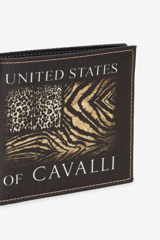 RC Cartera plegable con estampado Animalier Patchwork Negro QRA003-3F000