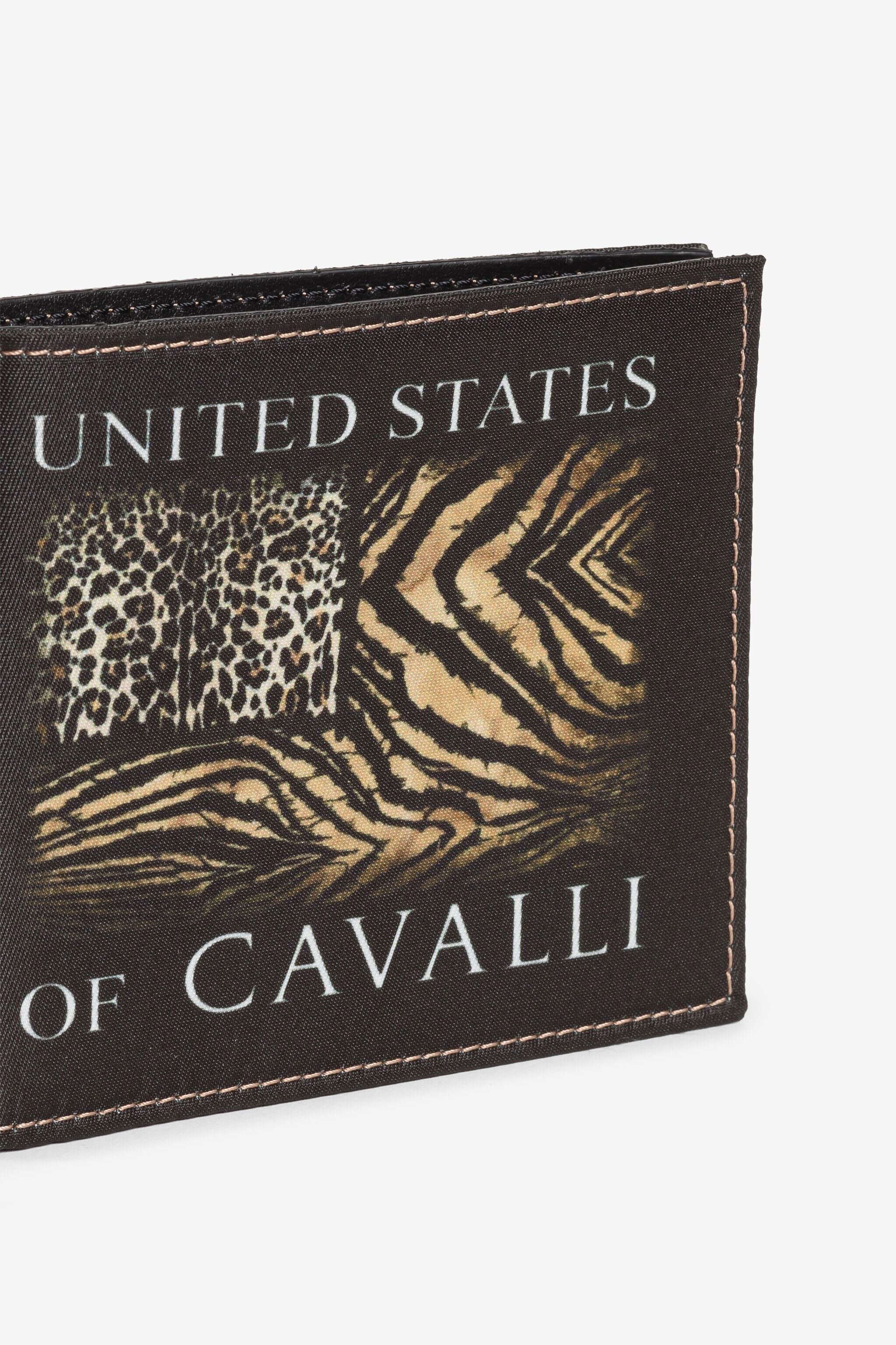 RC Cartera plegable con estampado Animalier Patchwork Negro QRA003-3F000
