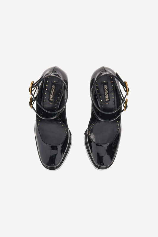 RC Platform sandals with straps Schwarz SKS006-PZ133