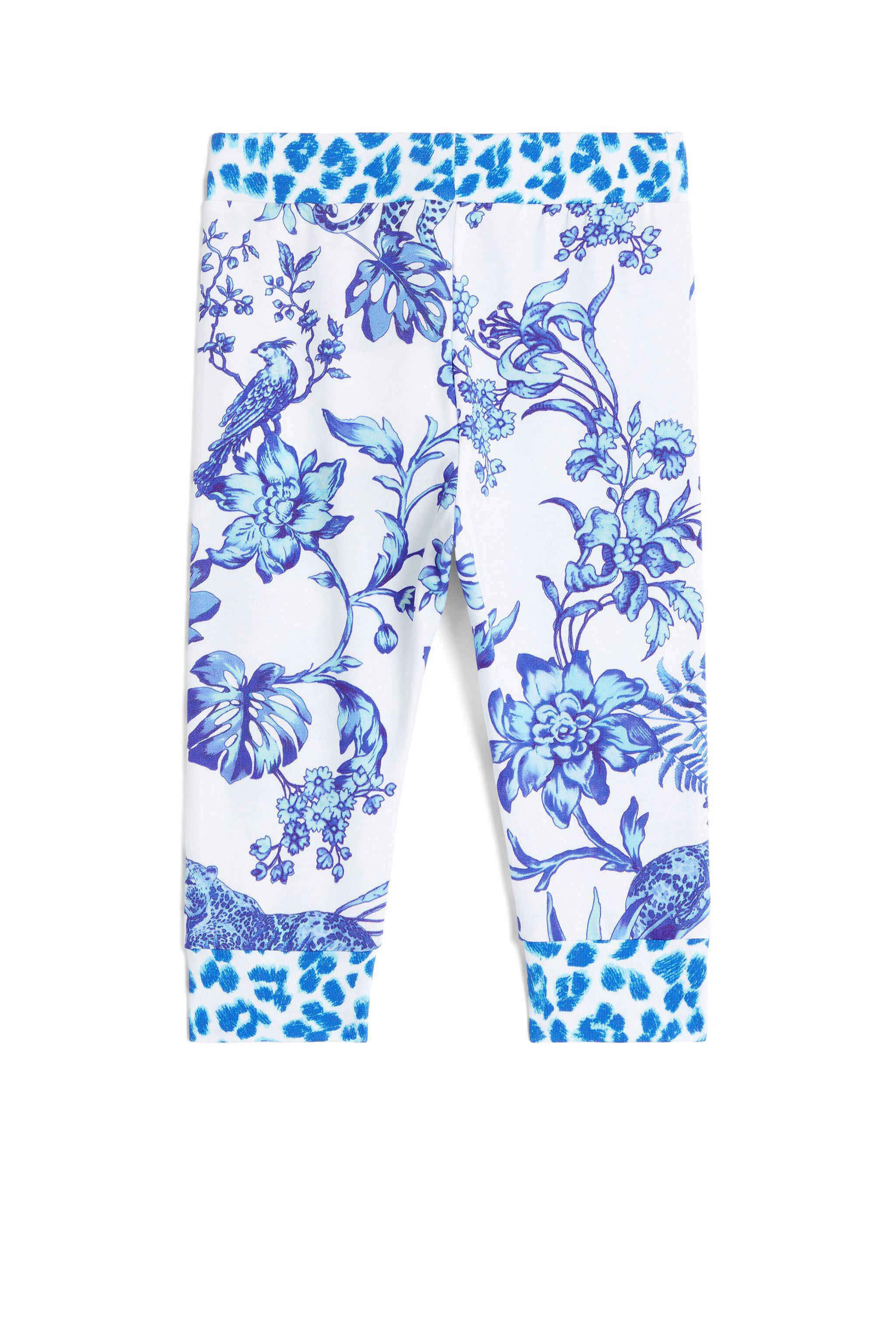 JU Floral-print leggings WHITE/BLUE MJT225-JBB67