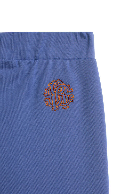 JU Blauer Jogginganzug mit Logo-Stickerei DENIM/ORANGE IJT990-CF042
