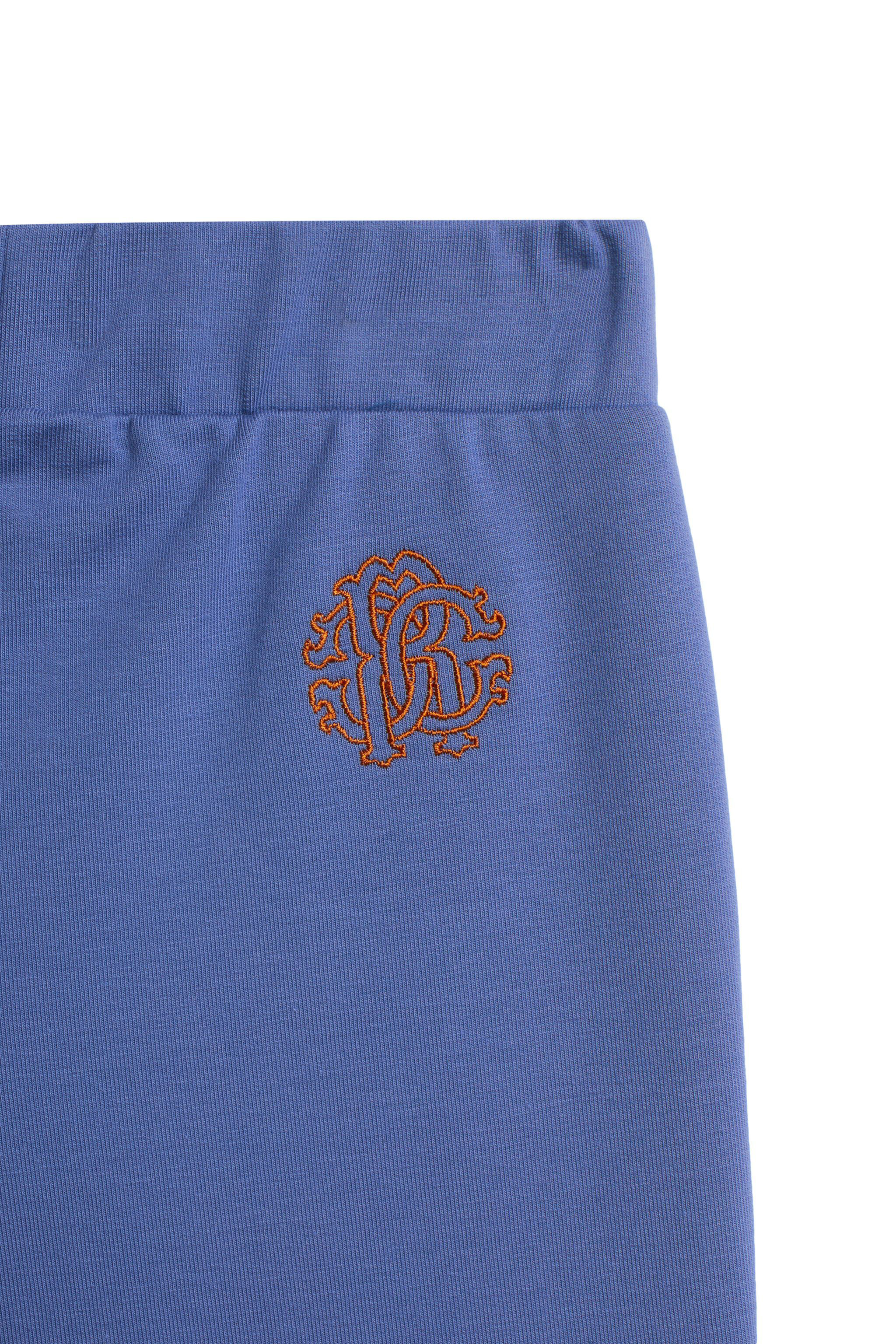 JU Blauer Jogginganzug mit Logo-Stickerei DENIM/ORANGE IJT990-CF042