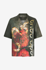 ${brand} Silk Shirt With Roses And Snakes Print ${colorDescription} ${masterID}