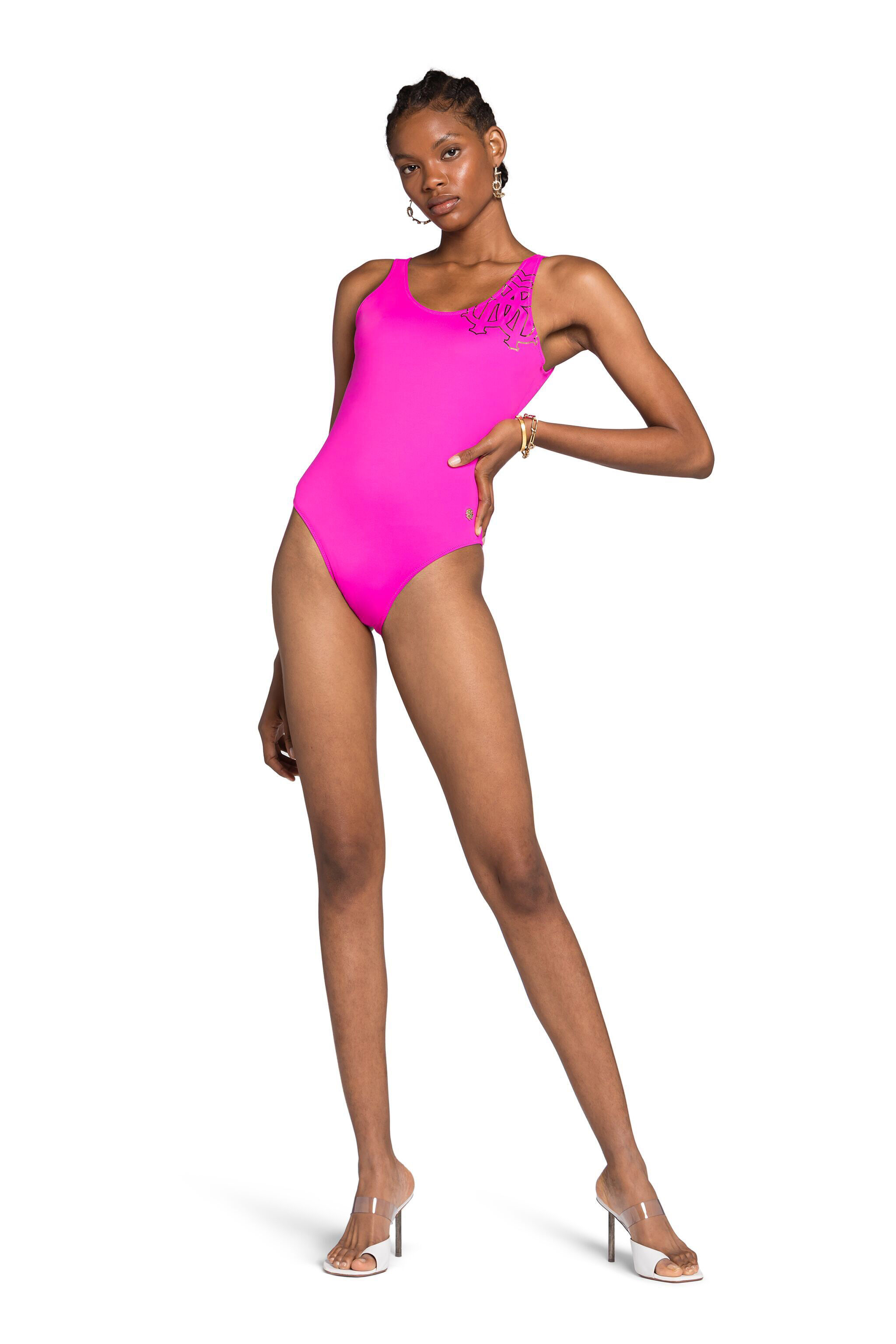RC RC Monogram-Print Swimsuit RC RC Monogram-Print Swimsuit Fuchsia KSW01W-LL002