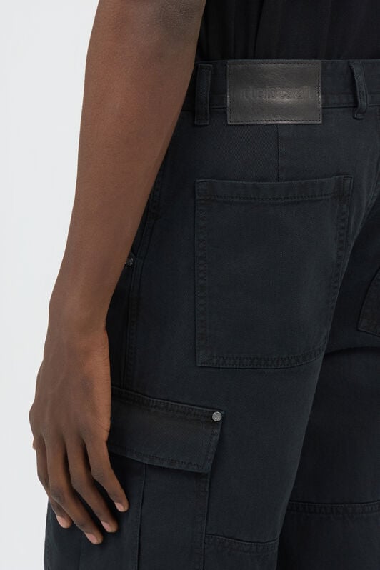 RC Black Cotton Cargo Trousers BLACK SOT20A-FA017