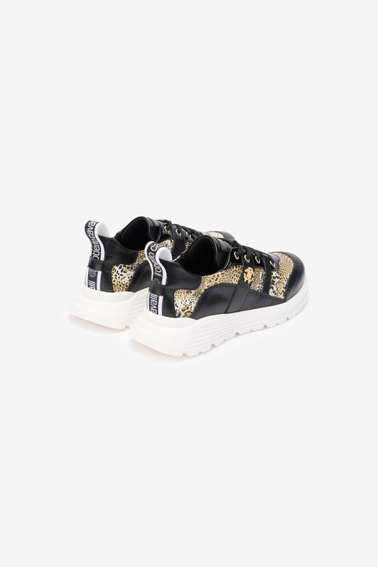 RC Baskets En Cuir À Imprimé Léopard BLACK/JAGUAR QOS01G-PZO13