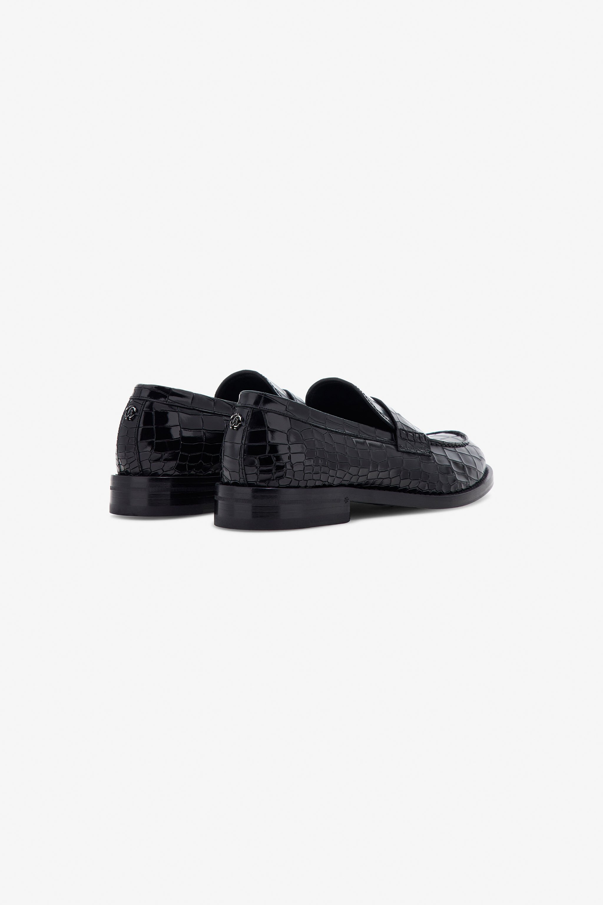 RC Crocodile-effect loafers Black TRS021-PZA91