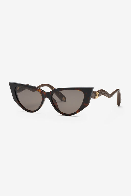 RC Sonnenbrille in Cat-Eye-Form mit Bügeln im Skaleneffekt RC Sonnenbrille in Cat-Eye-Form mit Bügeln im Skaleneffekt SHINY BROWN/YELLOW H UALD12-ID207