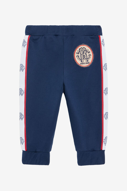 JU Blue Track Pants with RC Monogram NAVY VJT206-CF050