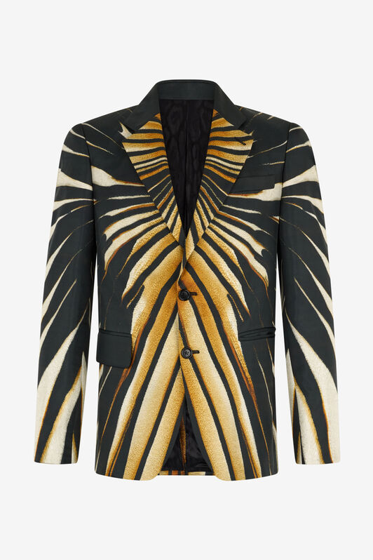 RC Single-breasted blazer with Ray of Gold print Gold RMT435-SKI31