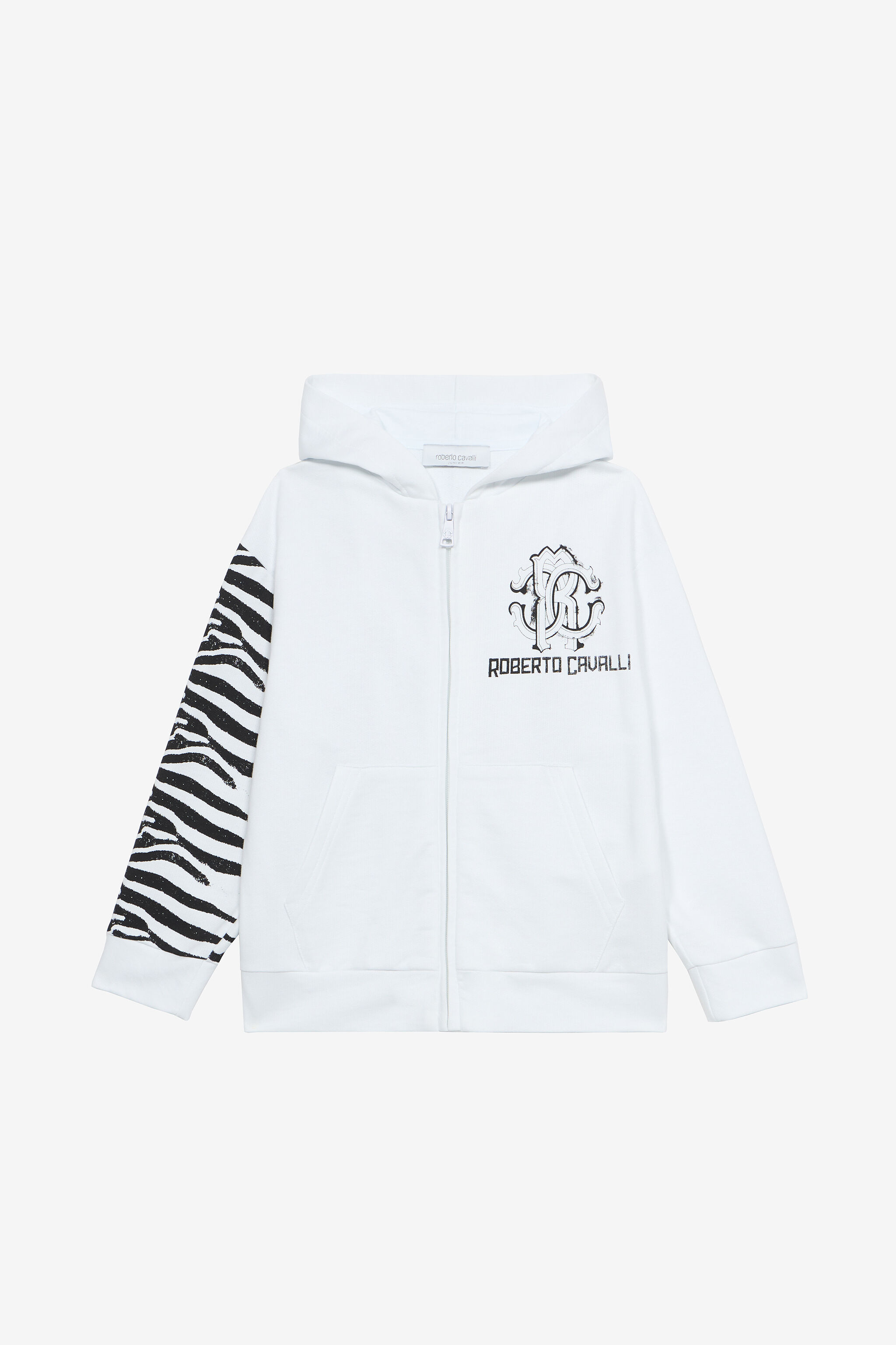 JU Sweatshirt Mit Zebraprint Und Logo Weiß UJT68B-CF050