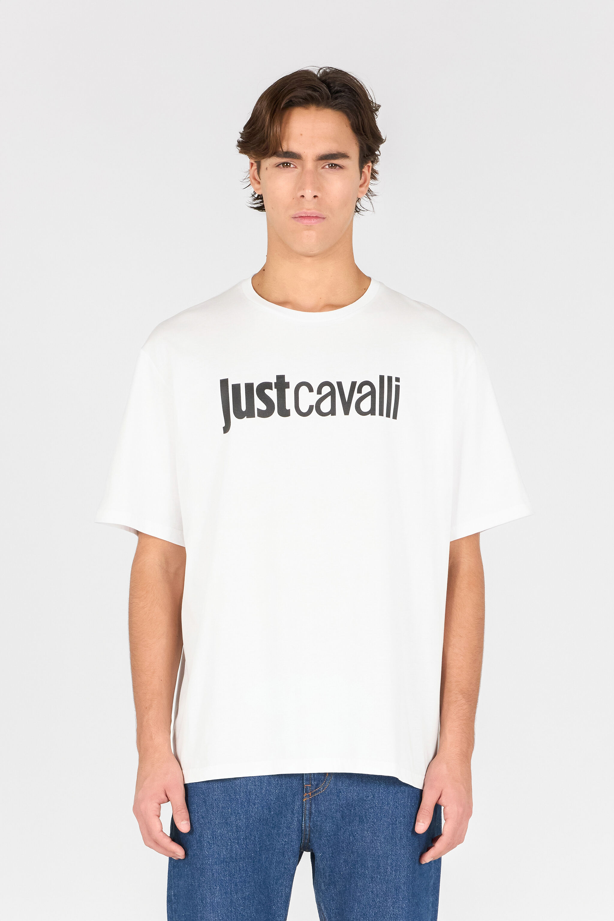 JC Just Cavalli Logo T-Shirt WHITE RRT933-RR195