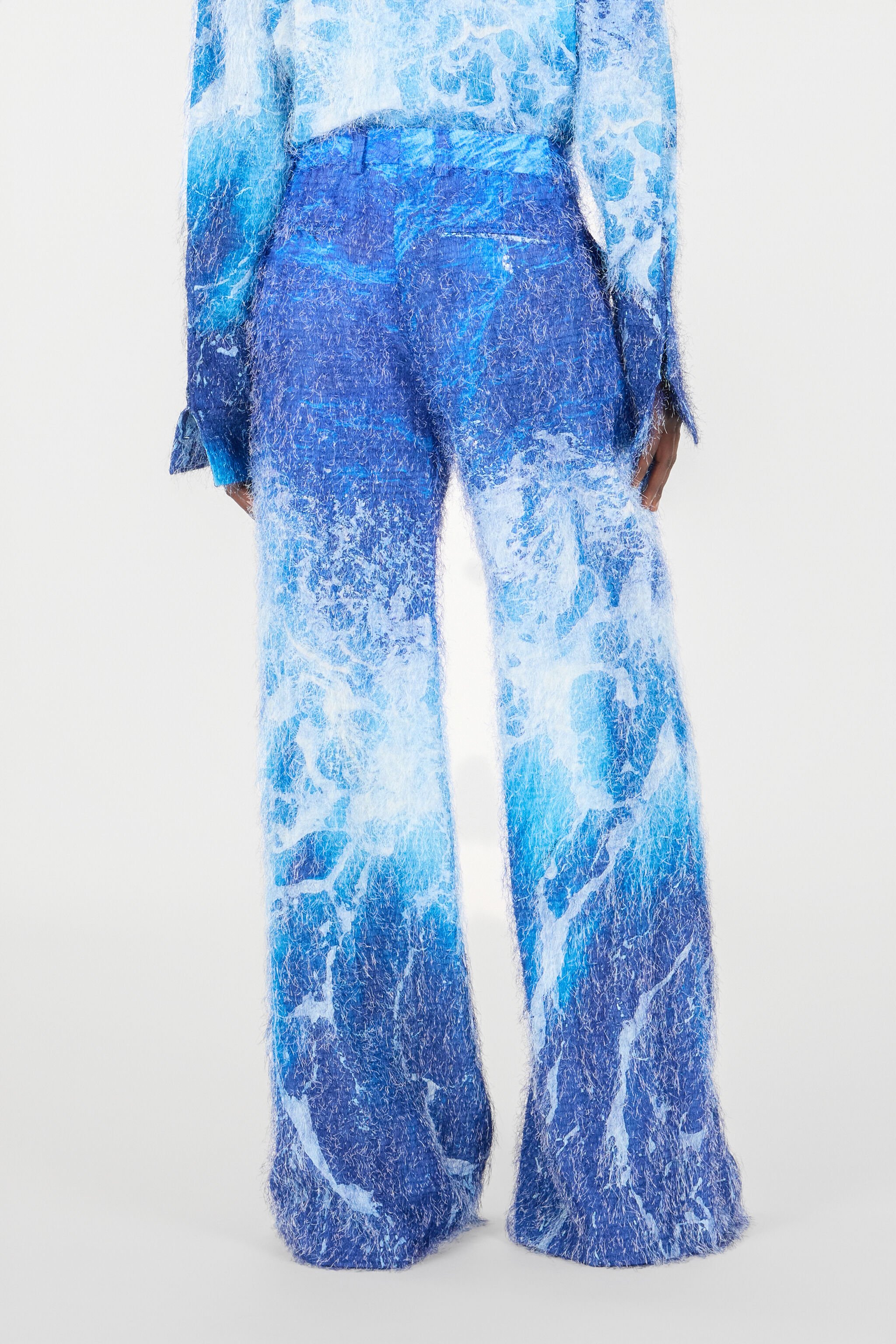 RC Stretto di Messina Print Trousers Blue UWT201-HLN94