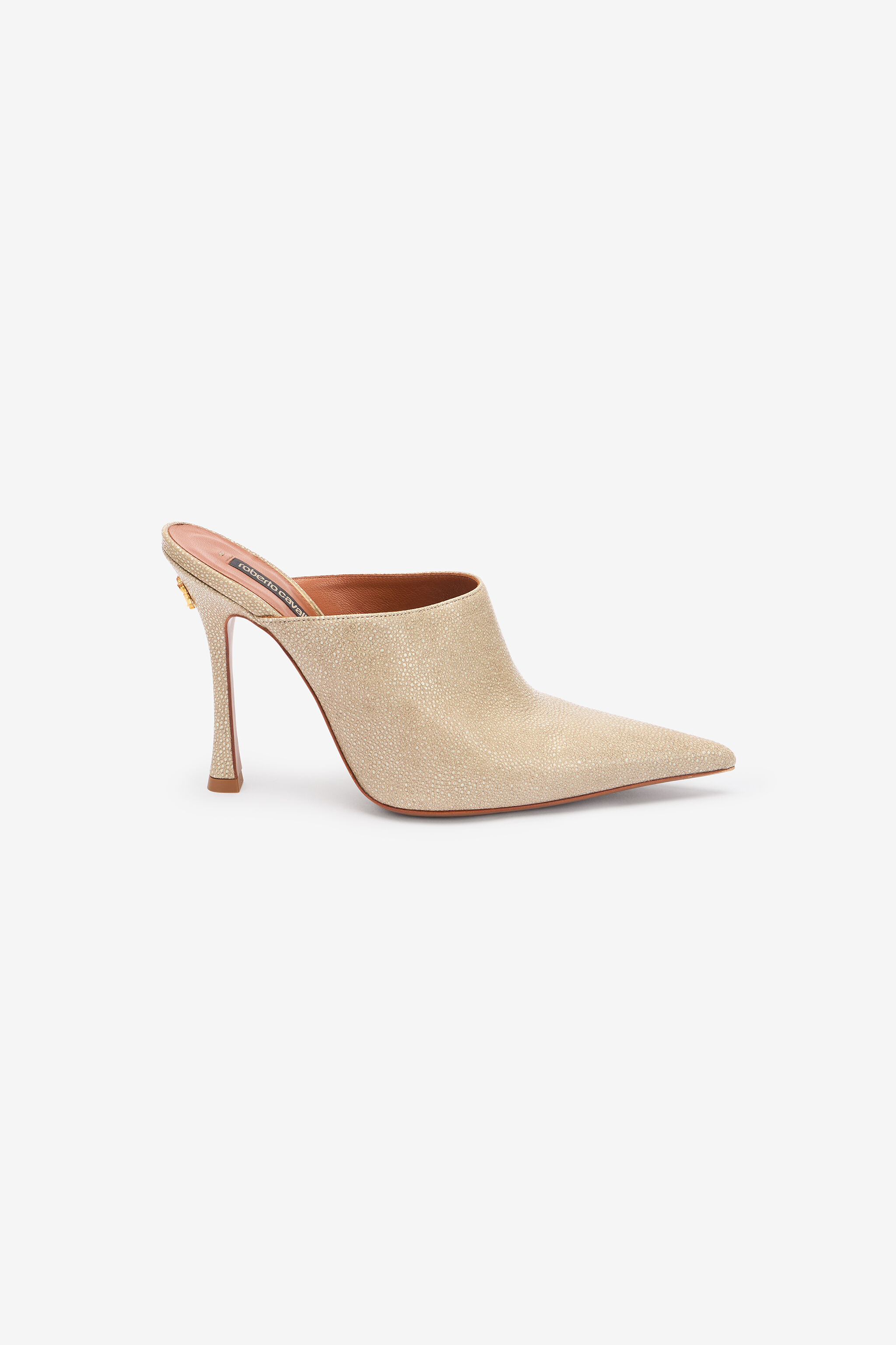 RC Leather Pointed-Toe Mules Ivory UWS015-PZI07