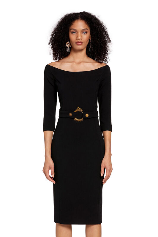 RC Robe épaules nues à ceinture dragon Noir LQT130-WB002