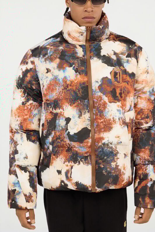 JC Reversible Tiger Camu Print Puffer Jacket BRUNETTE VFT121-VF187