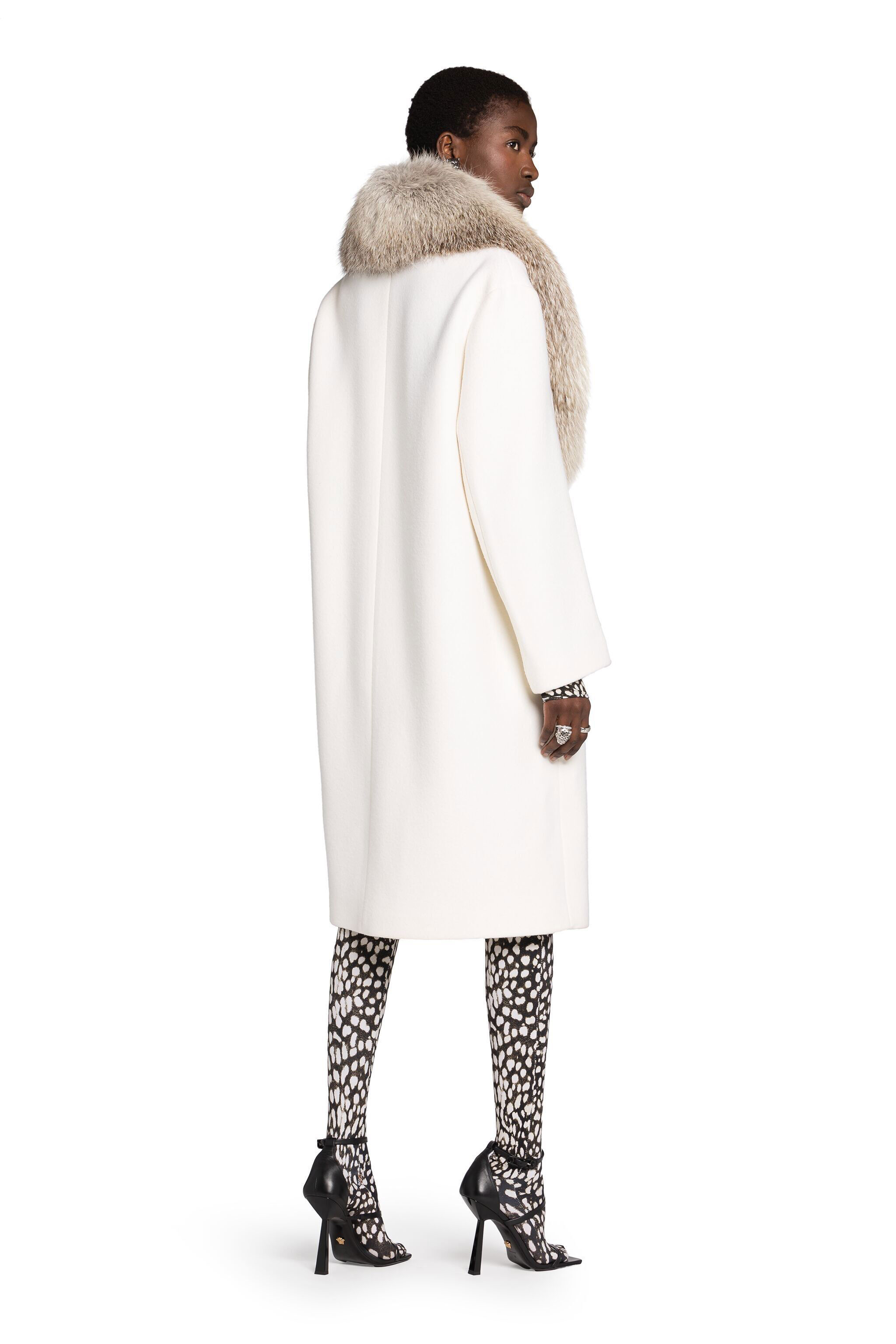 RC Fur-Trimmed Wool Coat WHITE FQQ508-GA061