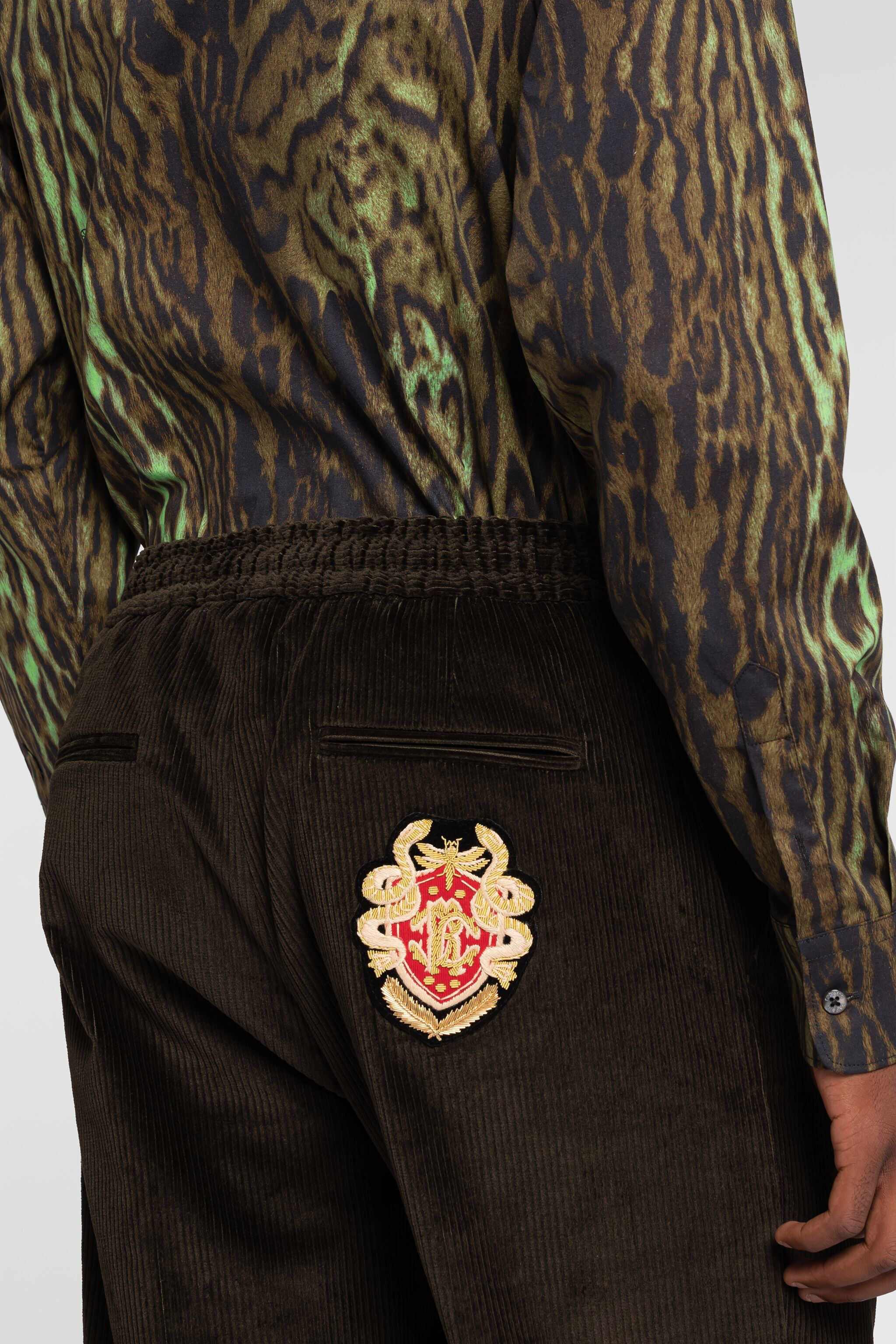 RC Pantaloni in velluto con Monogram RC MILITARY PRR206-VL007