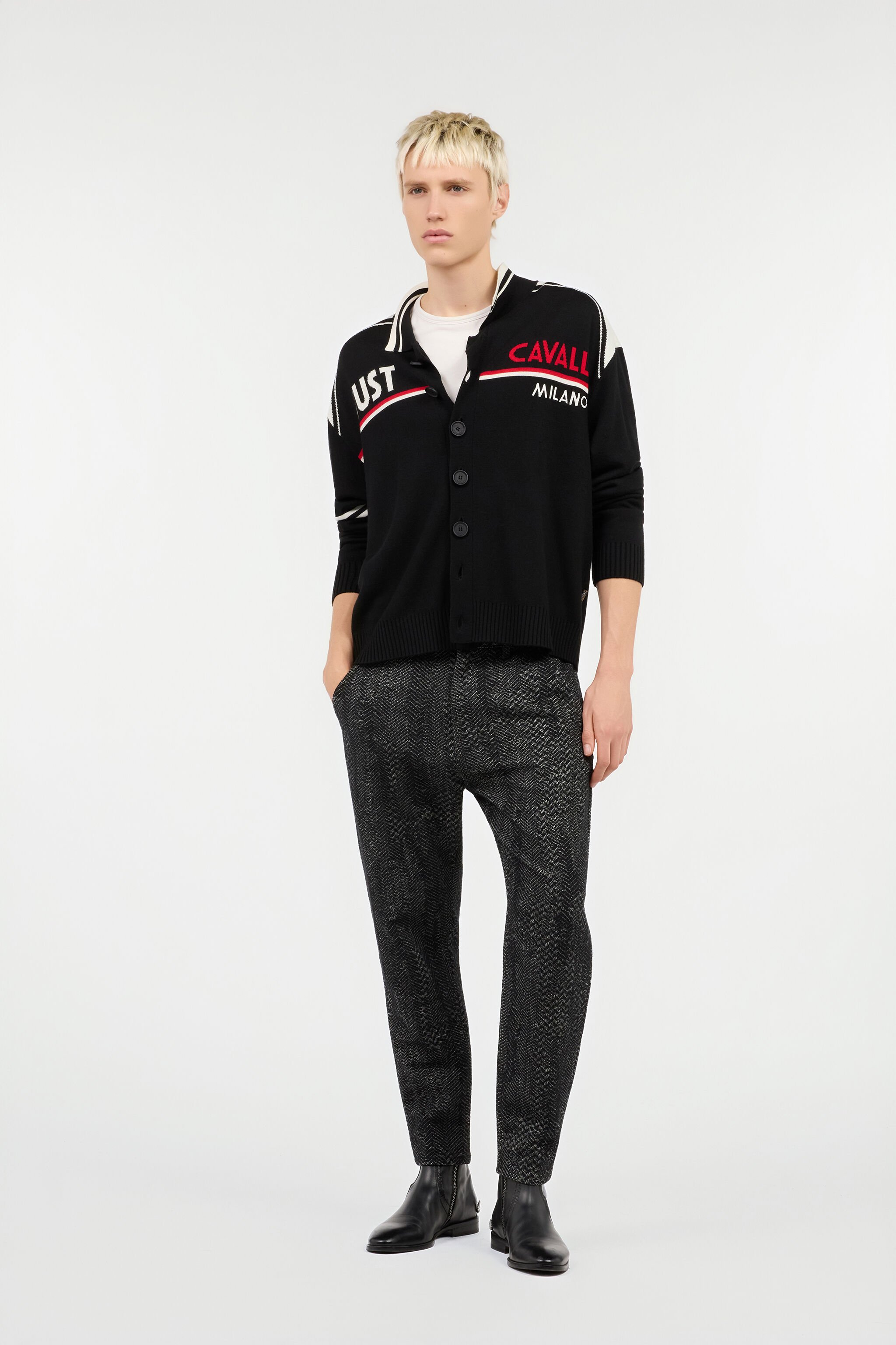 JC Schwarze Strukturierte Hose BLACK VFT016-VF016