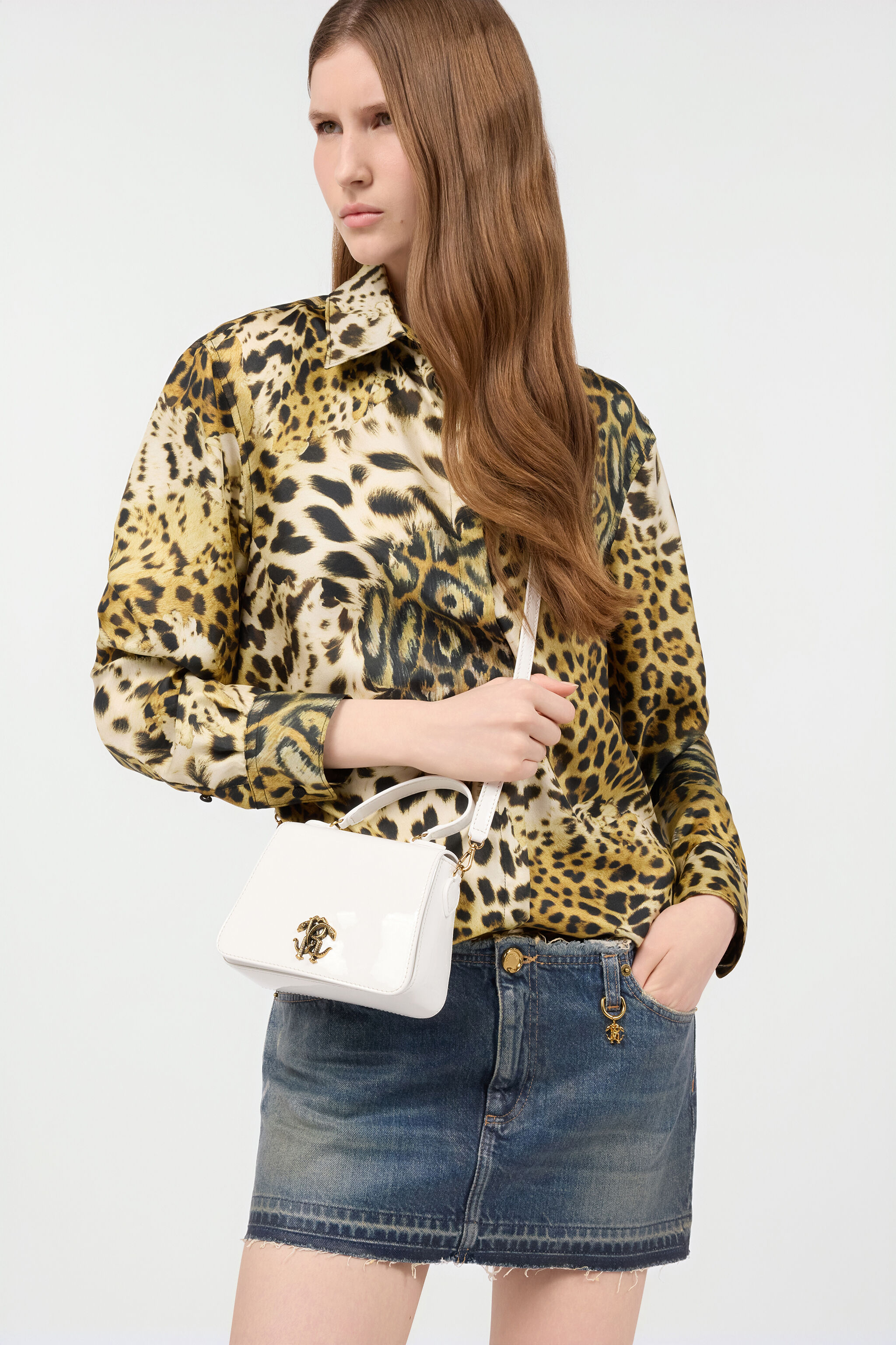 JU Mini Bag With Mirror Snake Monogram WHITE UJB00B-ABJ04