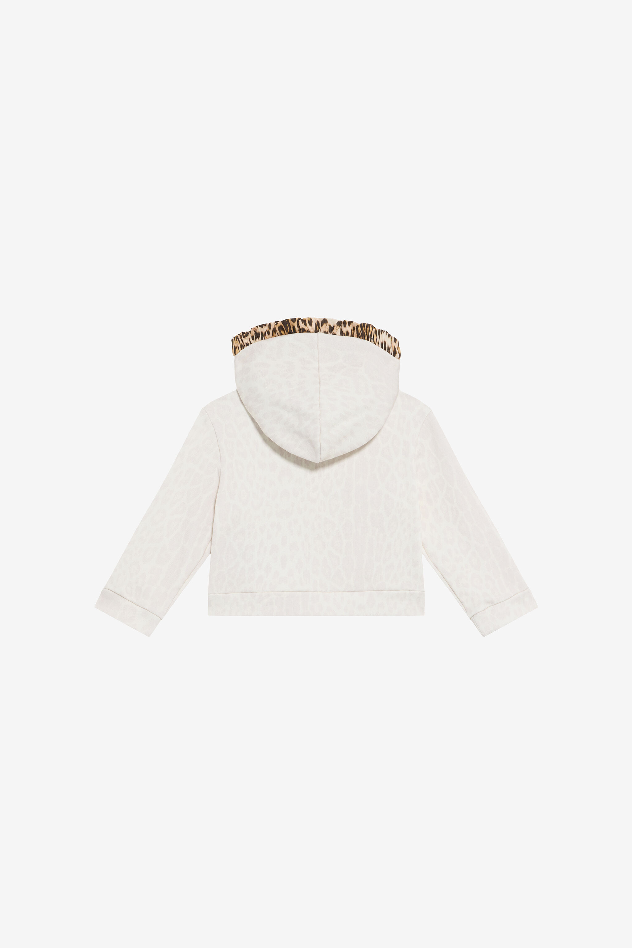 JU Ivory Sweatshirt with Jaguar Skin Details AVORY VJT691-5OO52
