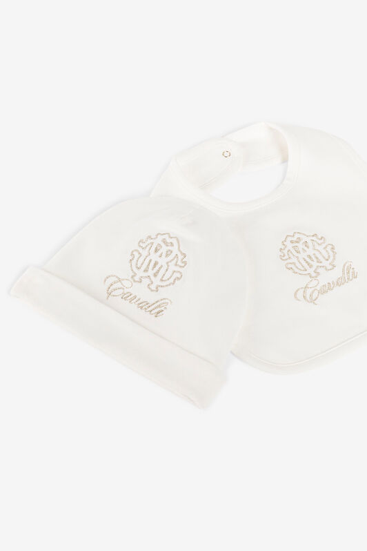 JU Embroidered-logo babygrow set Gold Platinum QJT886-JV025