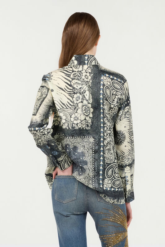 RC Bluse mit Bandana-Print Blau TKT704-4QN05