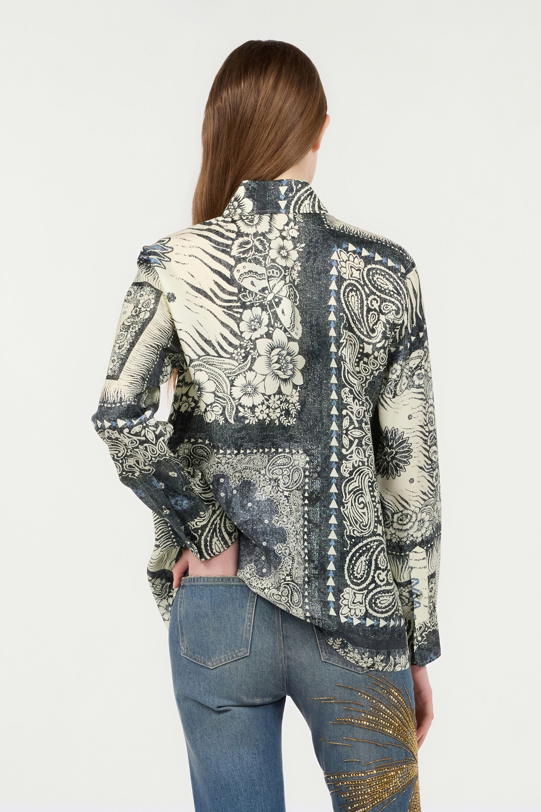 RC Bluse mit Bandana-Print Blau TKT704-4QN05