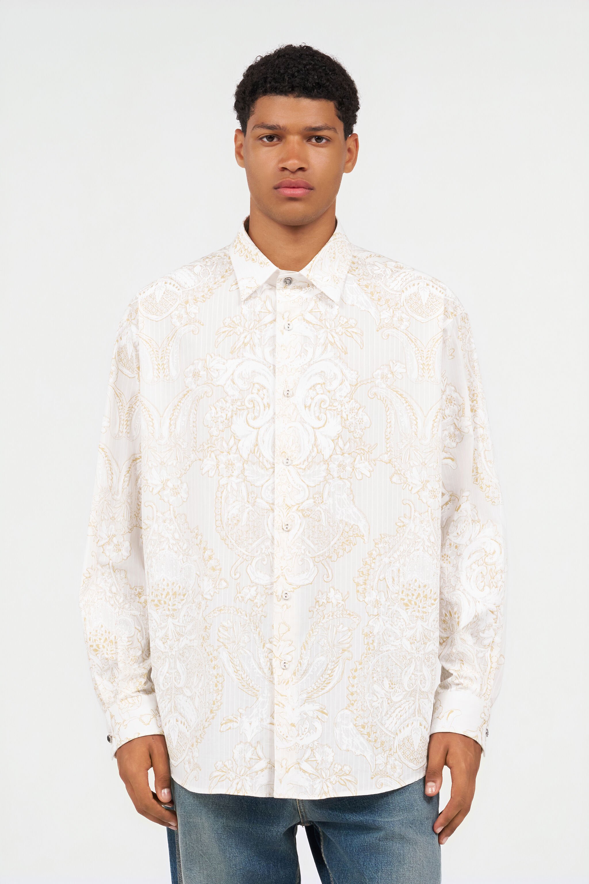 RC White Shirt with Ornamental Motif WHITE WRT722-2NR36