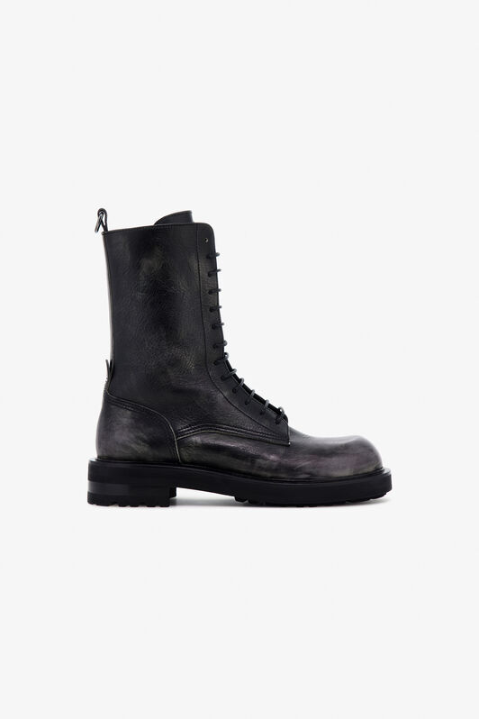 RC Leather Lace-Up Boots Black TRS013-PN195