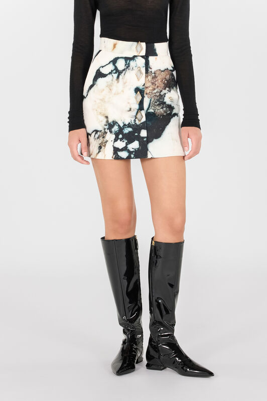RC Marble print mini skirt Black/White TWT303-9MN18