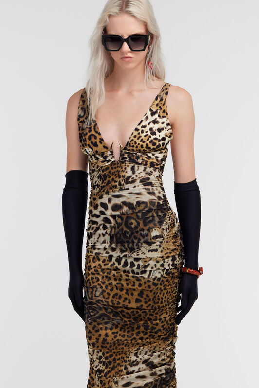RC Jaguar Skin print dress Marrón SKT132-6HG34