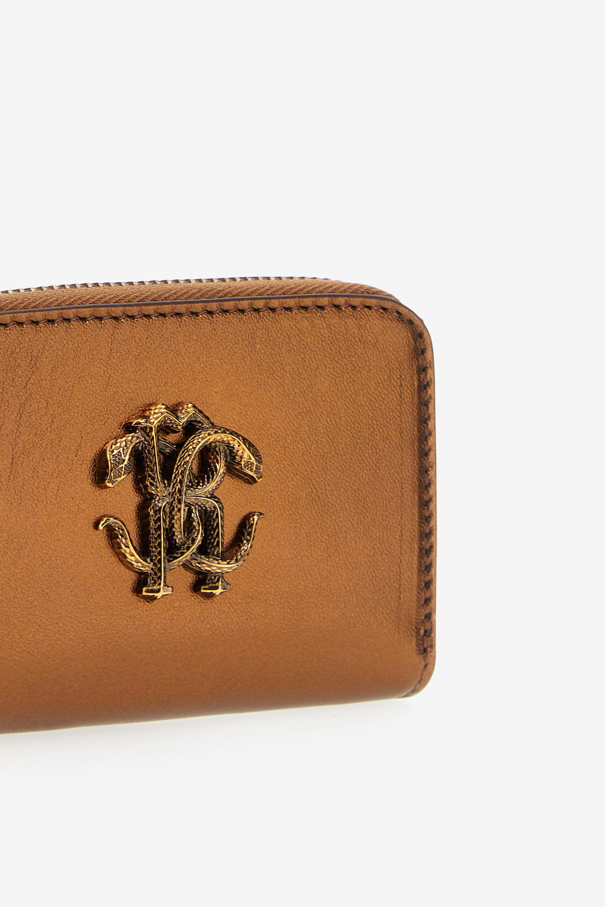 RC Small wallet with Monogram RC and zip Bronze SKA003-PN199