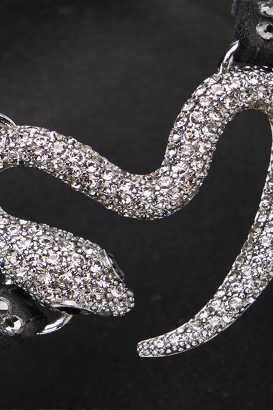 RC Sandali Con Strass E Serpente Gioiello Nero UKS013-SE390