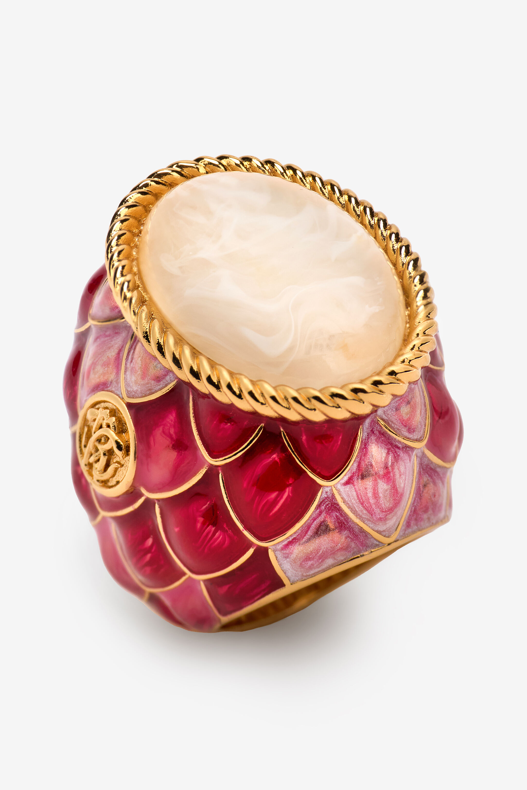 RC Anello Da Cocktail Con Squame E Pietra Rosa UKG012-AM522