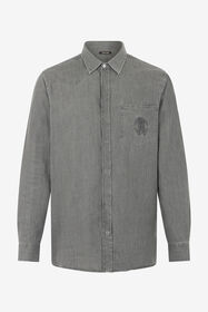 RC Grey Cotton Shirt with Embroidered Logo BLACK SOT70H-CH006