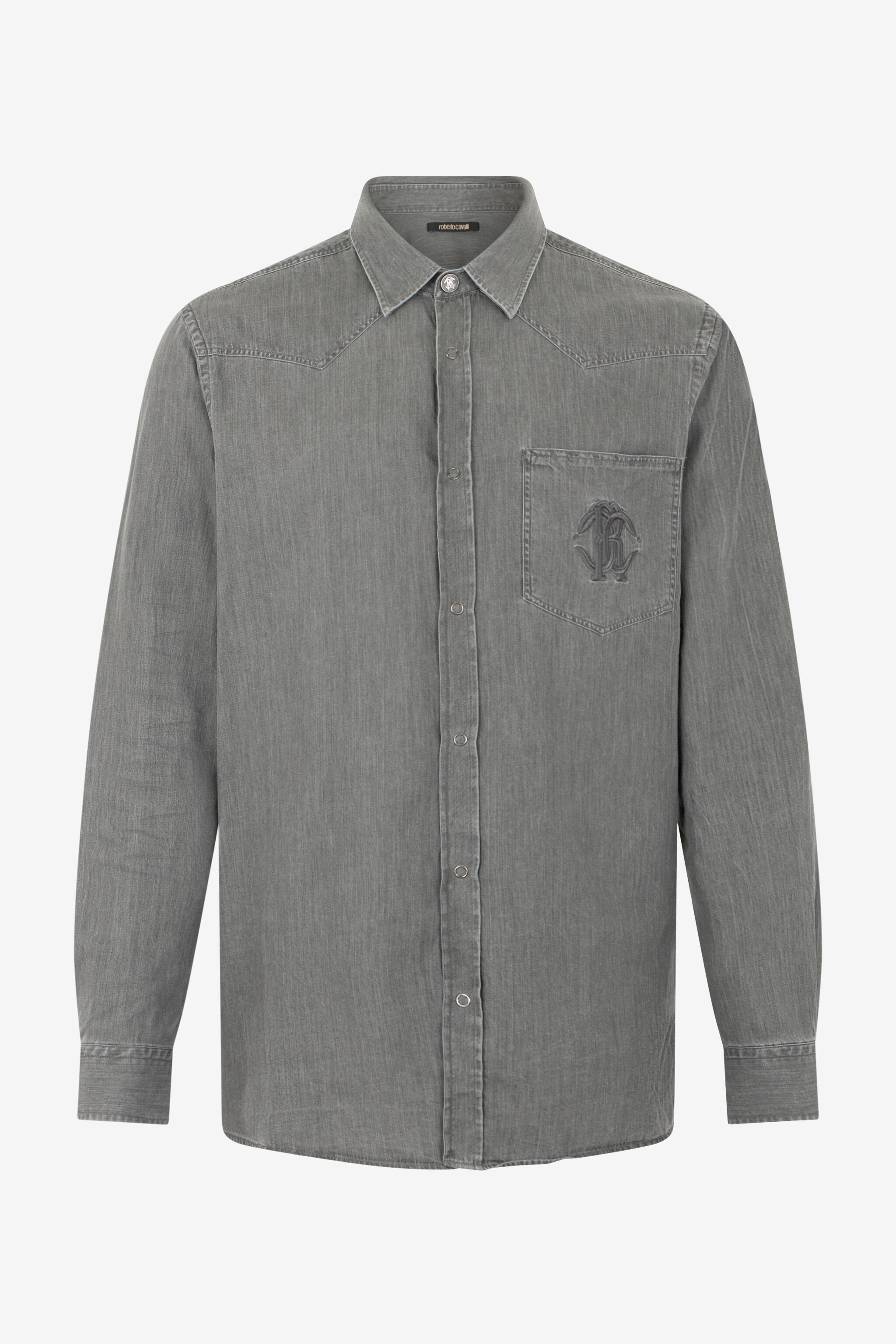 RC Grey Cotton Shirt with Embroidered Logo BLACK SOT70H-CH006