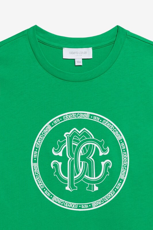JU White Cotton T-Shirt GREEN TJT61J-JD001