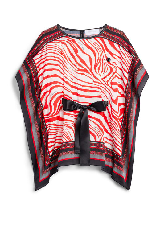 JU Zebra Foulard print kaftan RED/MULTICOLOR IJT700-FXQ72
