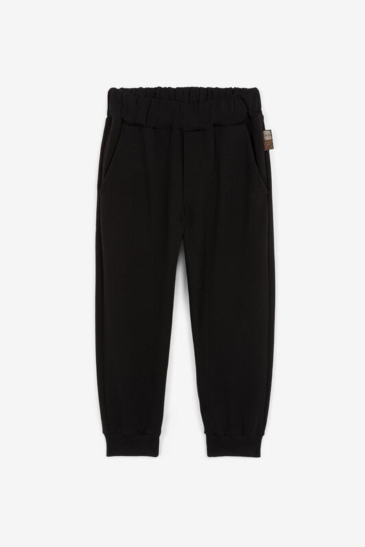 JU Animalier Patchwork-Print Appliqué Sweatpants Black OJT272-ISA2J