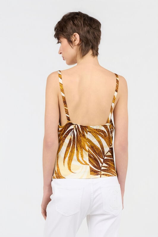 JC Golden Palm Print Top DAFFODIL WFT271-WF669