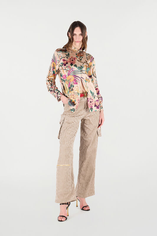 RC Cargo Pants with All-Over Jaguar Skin Motif RC Cargo Pants with All-Over Jaguar Skin Motif Light Brown VKT250-VL076