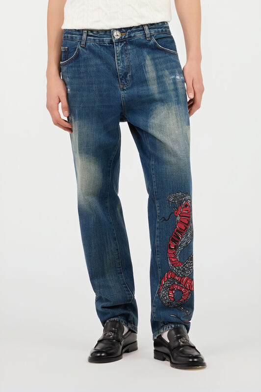 RC Jeans Blu Con Ricamo Serpente RC Jeans Blu Con Ricamo Serpente MEDIUM BLUE JSJ20K-DS015