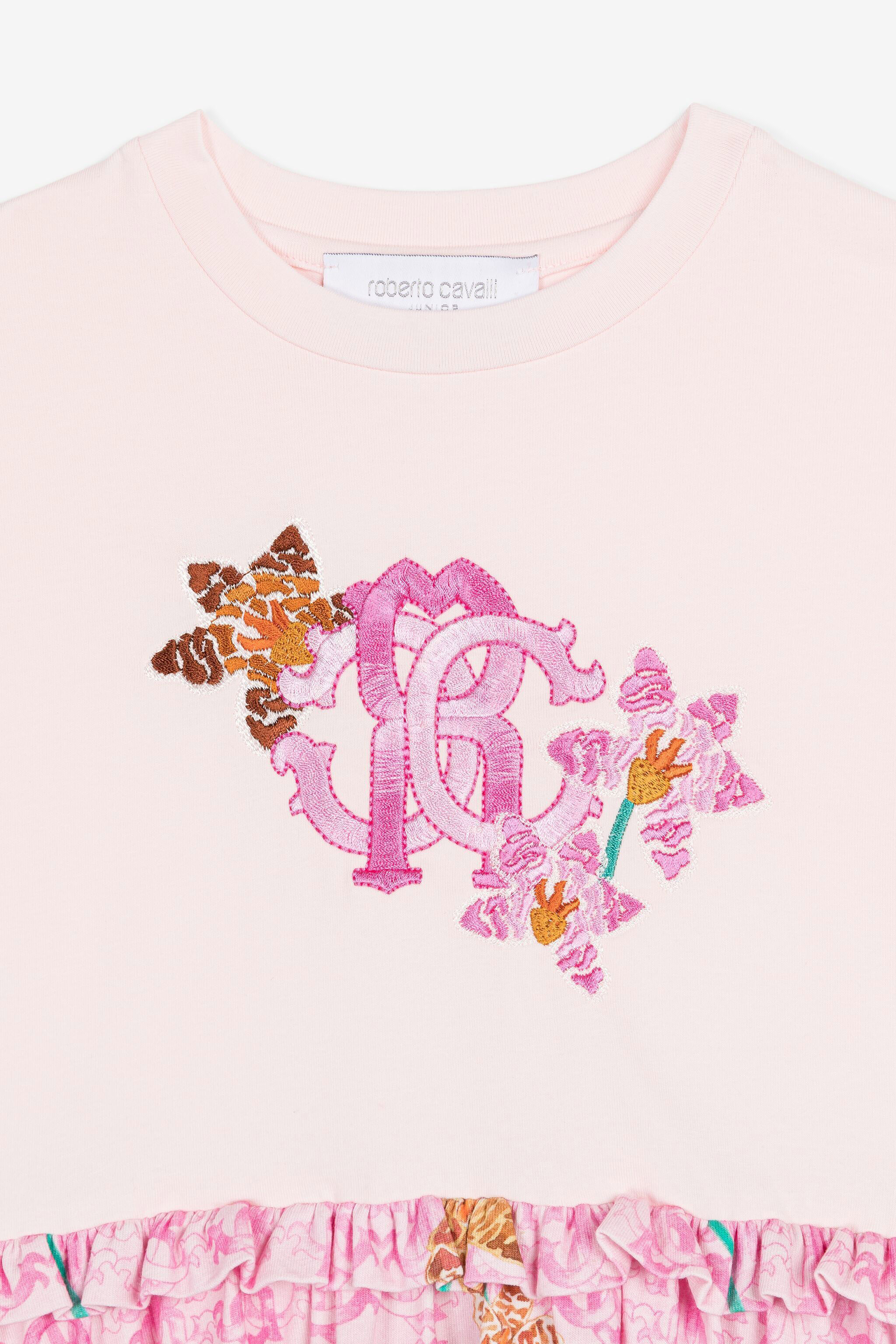 JU T-Shirtkleid mit Monogramm-Print Rosa QJT144-JV025