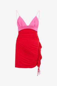 RC Vestido Mini Rojo Y Rosa CORAL RED WQT117-LL006