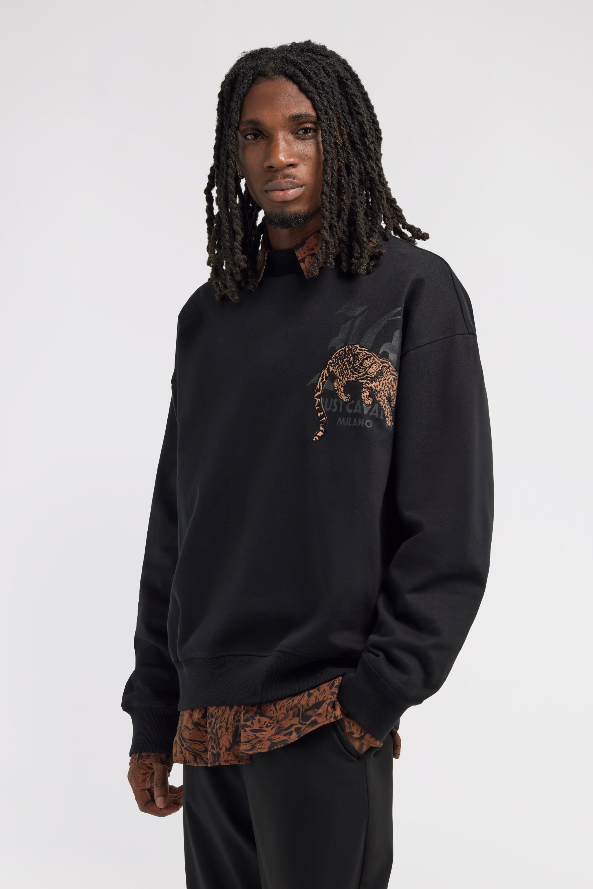 JC Just Cavalli Sweatshirt Noir TFT047-TF064