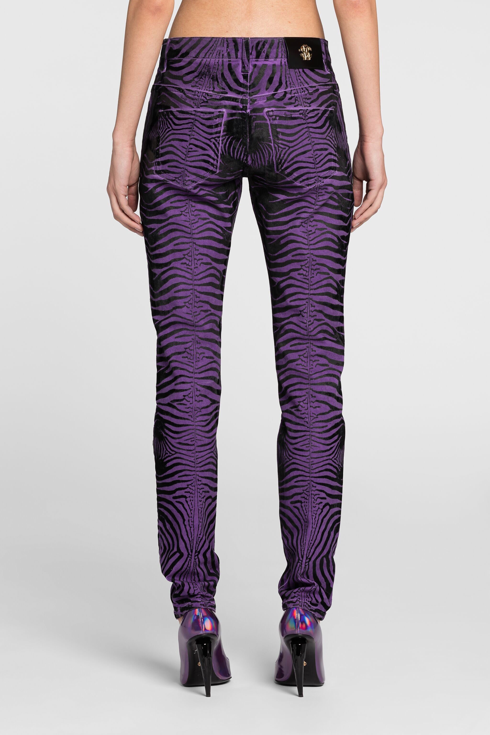 RC Jeans slim con stampa Zebra Viola PQJ232-DE004