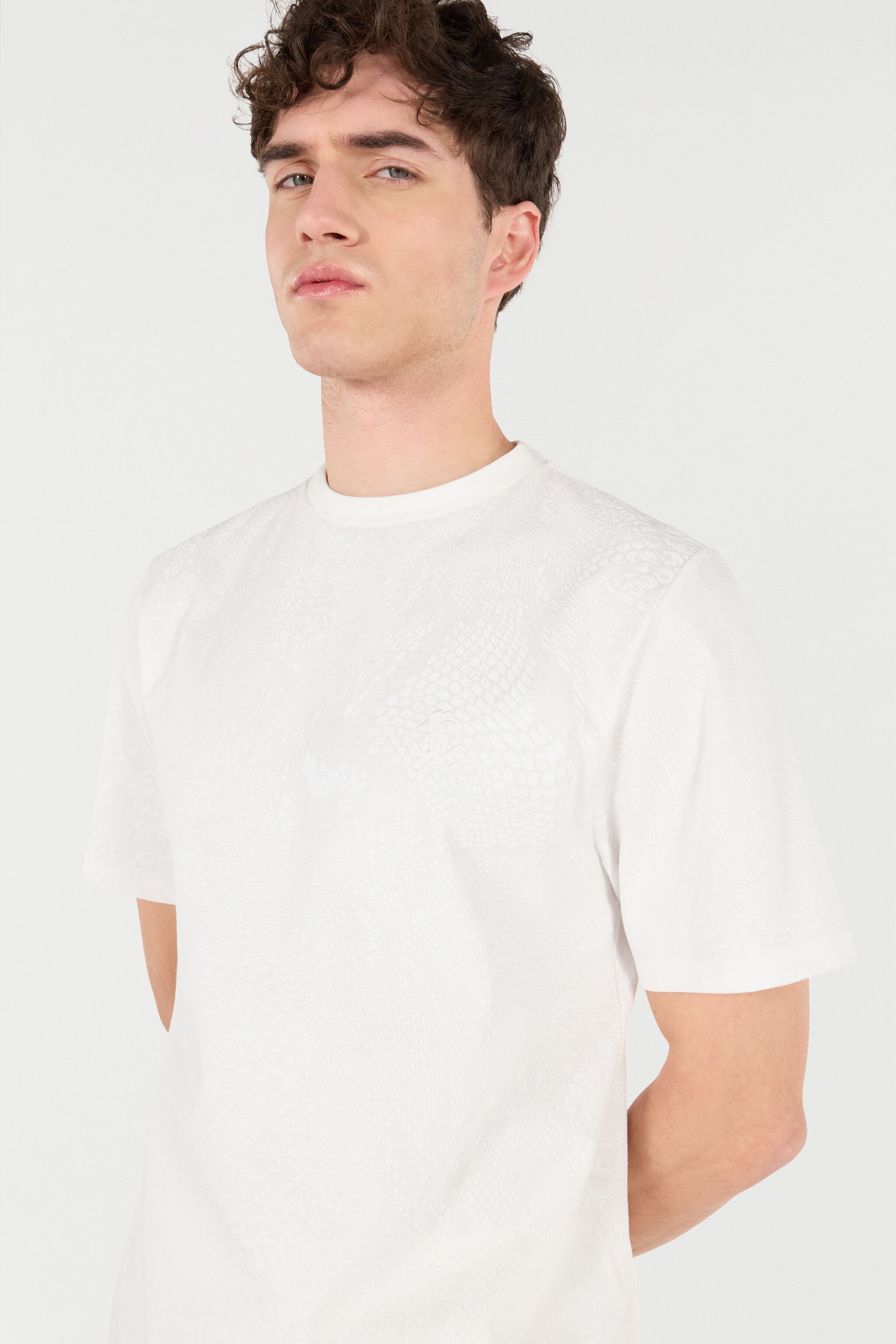RC Snake Scale-Print T-Shirt White URT61G-3PN53