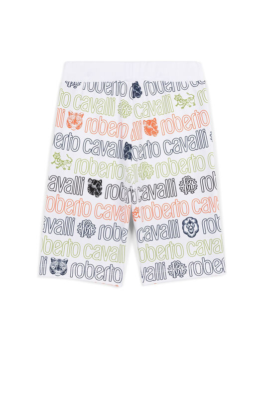 JU Logo And Panther-Print Shorts Dark blue KJT252-FOU11