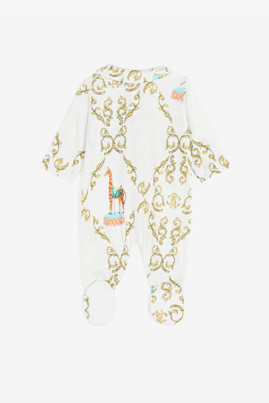 JU Filigree-Print Babygrow Set White RJT824-JFG82